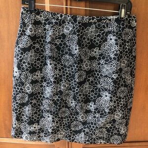 Petite Floral design black and white summer skirt